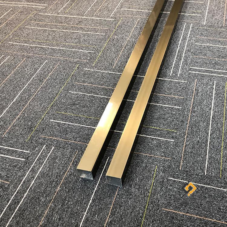 电泳香槟金铝扁管铝方管室外电泳铝合金型材金色口型隔断方管 76*44*