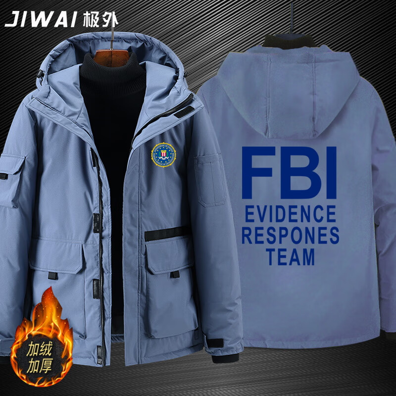 fbi美国联邦调查局特工电影加棉加厚衣服男宽松服女学生1红色3s