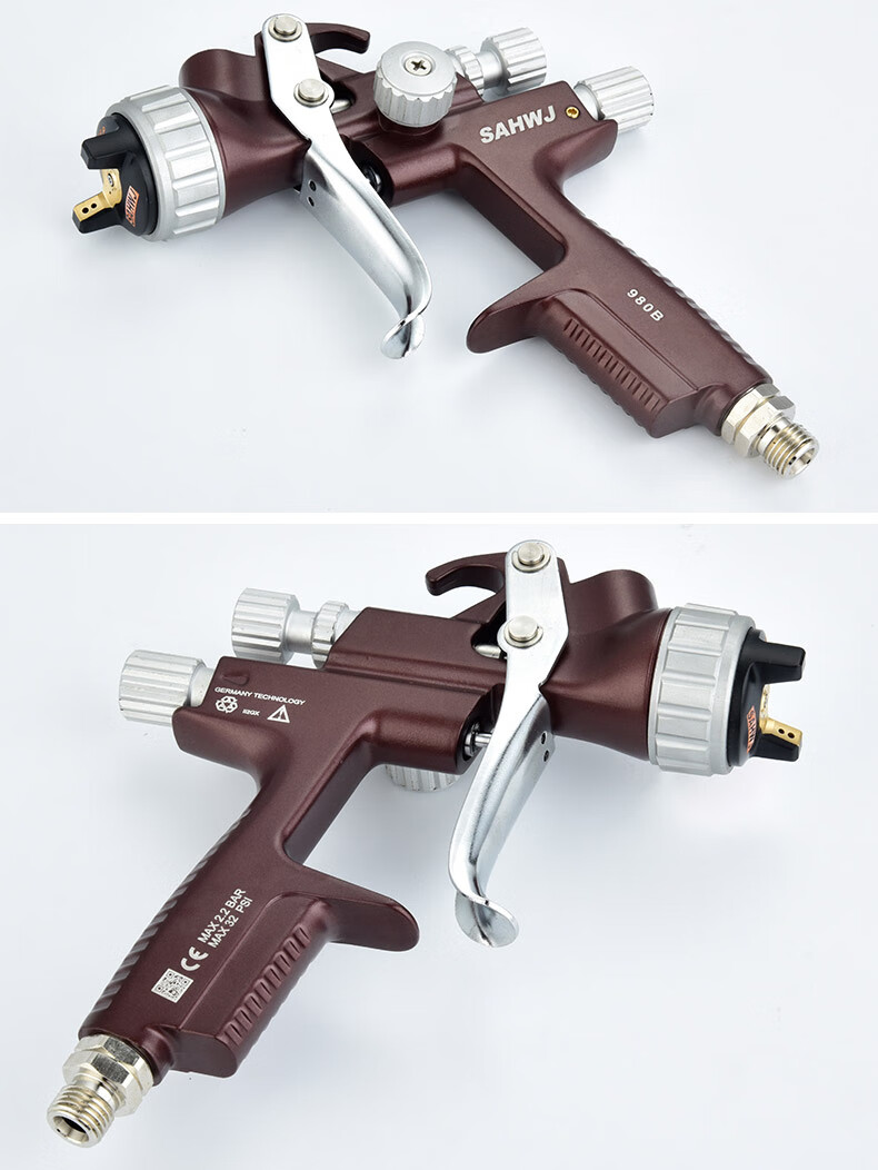 sahwj汽车喷枪喷漆枪上壶面漆气动高雾化钣金喷漆工具定制 gti黑色上