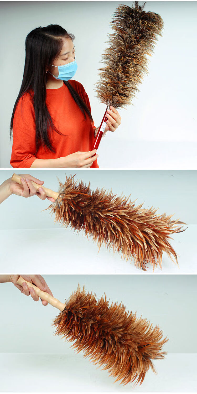 鸡毛掸子鸡毛扫伸缩鸡毛掸子除尘掸鸡毛禅子除尘扫灰普通杆伸缩款背毛