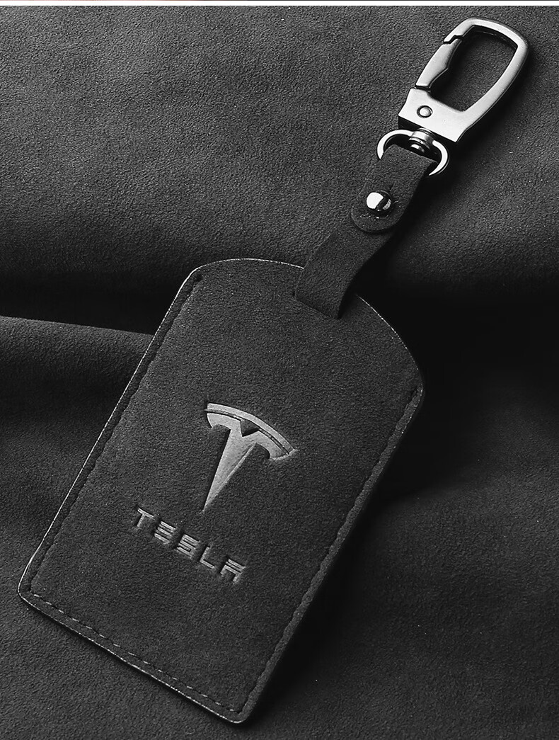 适用于特斯拉model3钥匙套model y翻毛皮钥匙包tesla卡片款钥匙壳