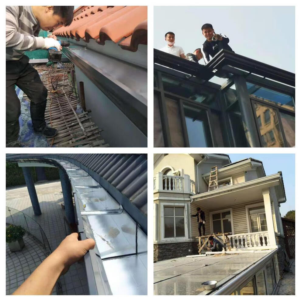 天沟雨水槽别墅雨水槽铝合金天沟导水管成品排水槽pvc方形排水管天沟