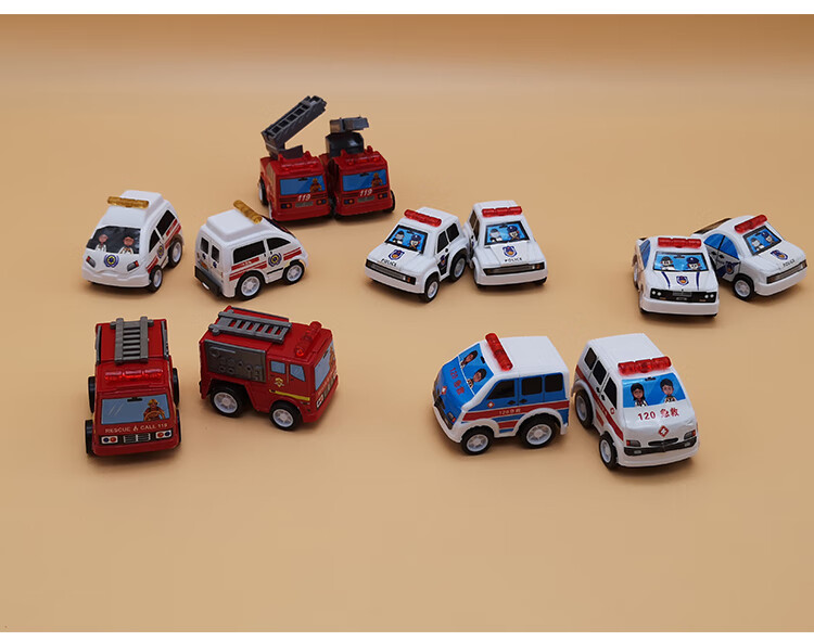 儿童玩具1盒12辆小车玩具男孩宝宝迷你回力小汽车惯性消防12辆回力车