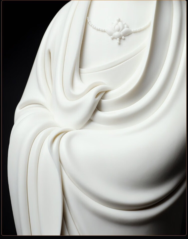 古贤德化窑陶瓷摆件祥云静思观音菩萨像林建平佛像工艺家居饰品见描述