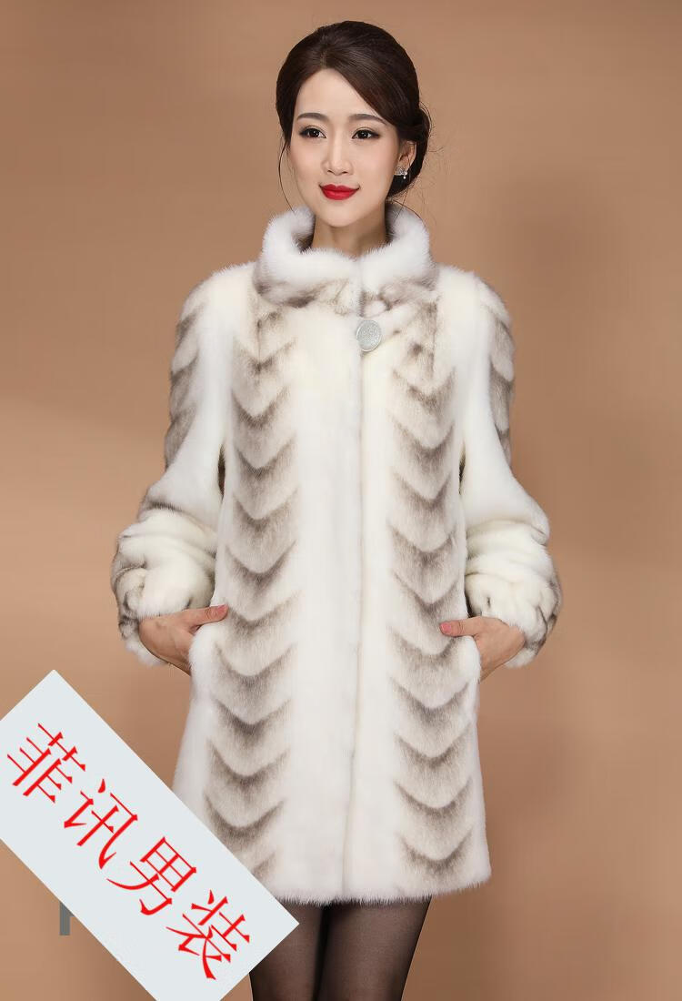 轻奢高端海宁皮草冬装海宁水貂毛皮草外套中老年妈妈装貂皮大衣女整貂