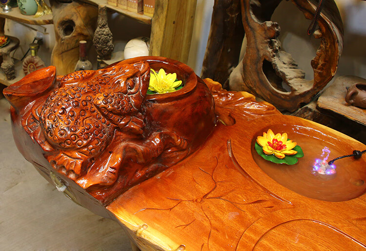 犀艺根雕茶台红椿木茶桌整体树根大型茶几实木茶桌椅组合茶海hf4925