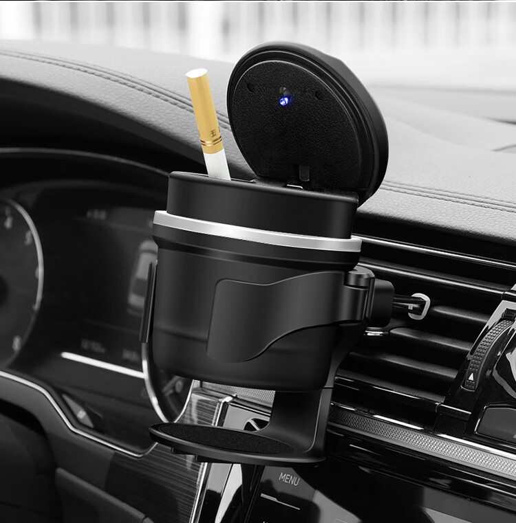 适用汽车出风口多功能水杯架车载饮料茶杯架车用悬挂式烟灰缸置物支架