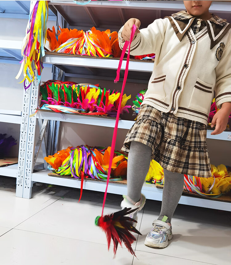娂奾 毽子 鸡毛毽子儿童小学生幼儿园带绳子比赛毽球踢键子健身羽毛花