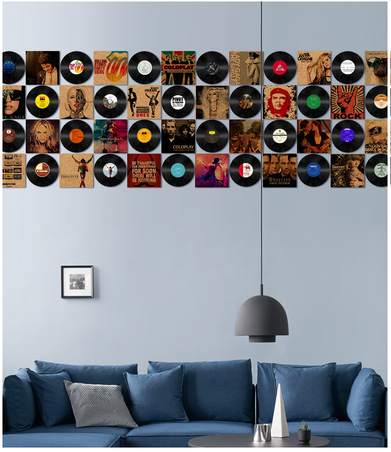 装饰画墙壁饰海报墙贴黑胶唱片墙复古酒吧咖啡厅创意墙饰墙面装饰 老