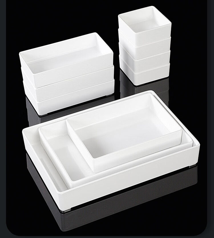 熟食卤菜凉菜展示盘密胺餐具盘子长方形商用仿瓷塑料托盘备菜大盘