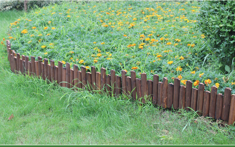 防腐木栅栏插土围栏户外花园庭院小篱笆围墙室外装饰木桩花坛护栏虎雀