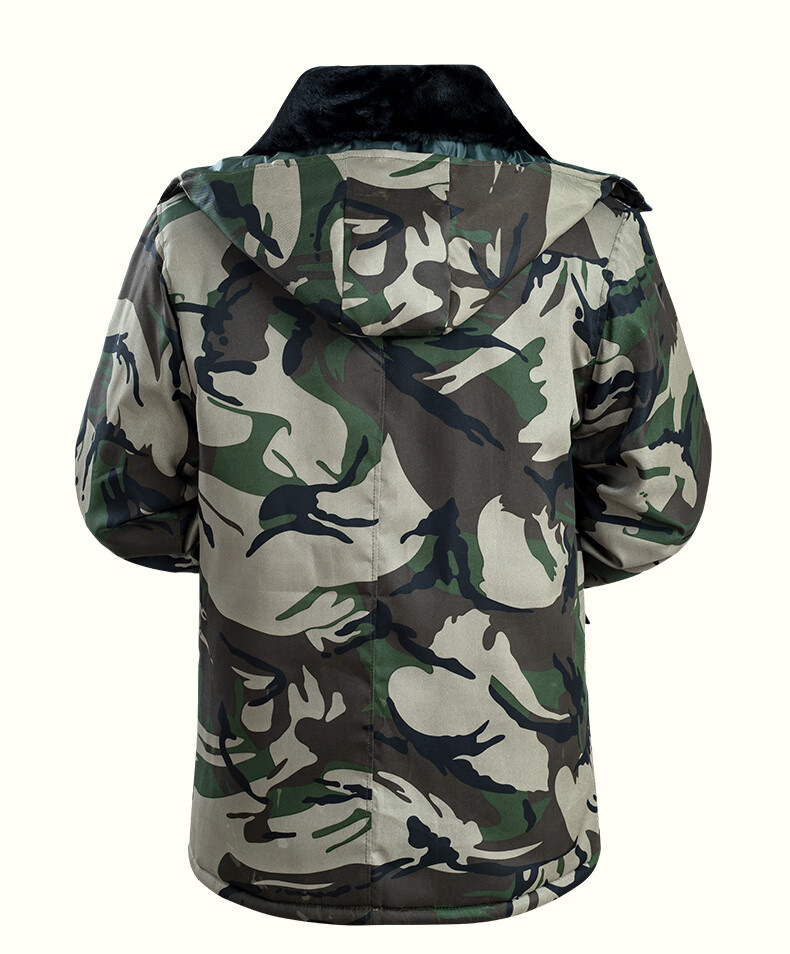 大码迷彩棉衣男冬季加厚加肥中长款工作服劳保防寒棉服棉袄棉大衣