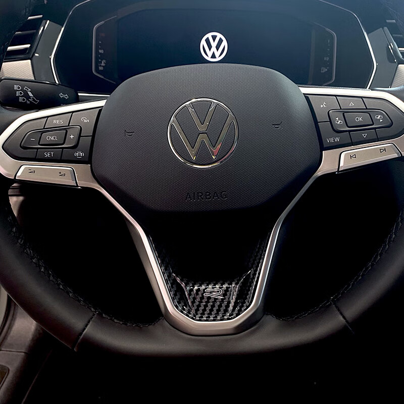 适用于大众方向盘车标贴r标装饰贴新高尔夫8迈腾cc探岳x途锐改装专用r