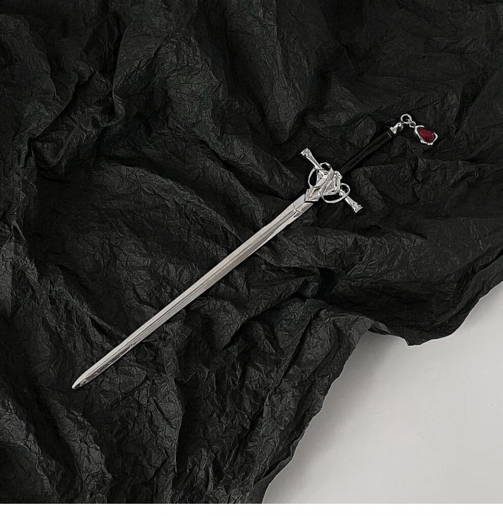 ia 中式个性宝剑发簪女古风盘发感小众设计国潮发饰 剑形发簪【图片