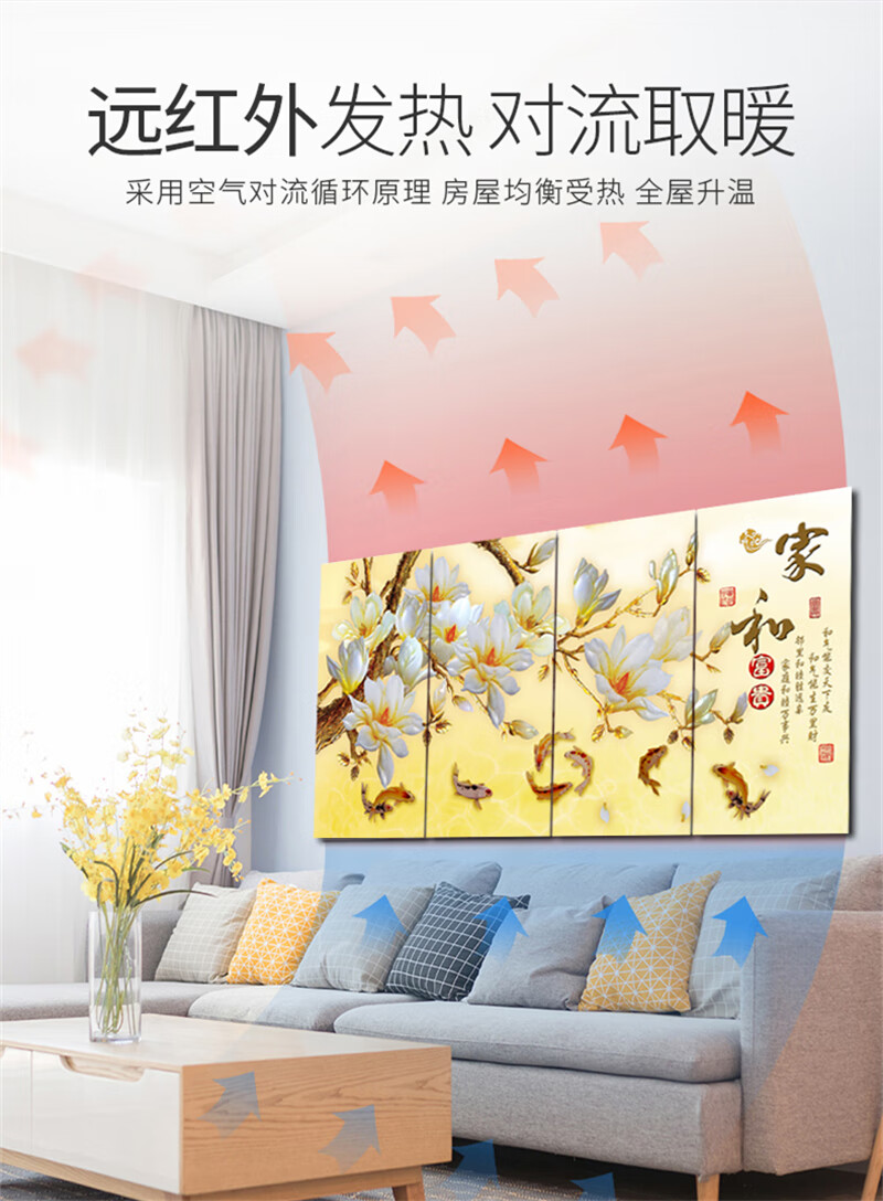 石墨烯墙暖壁画家用节能省电大面积取暖器速热壁挂式暖气片加热板伊人