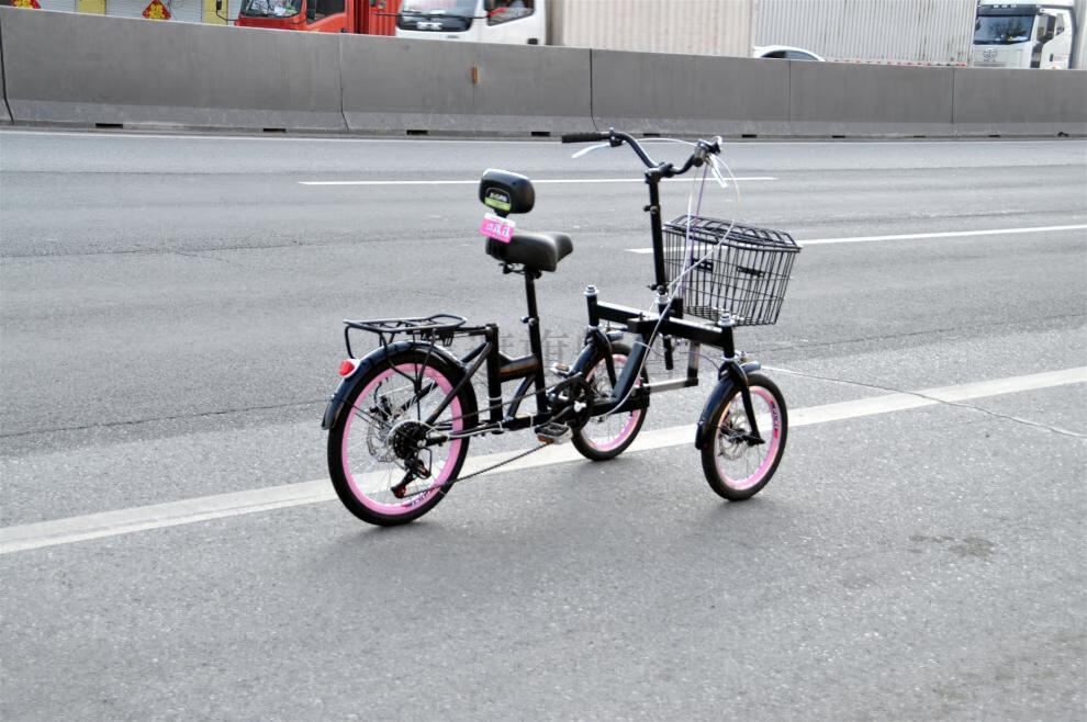 新款倒三轮自行车三轮自行车,倒骑驴到骑三轮 前后三碟刹接送孩子儿童