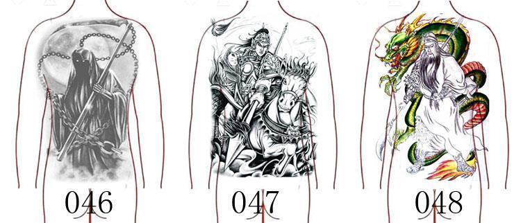 cnmr纹身贴满背九龙后背纹身贴防水男女满背龙拉棺仿真刺青图腾纹身