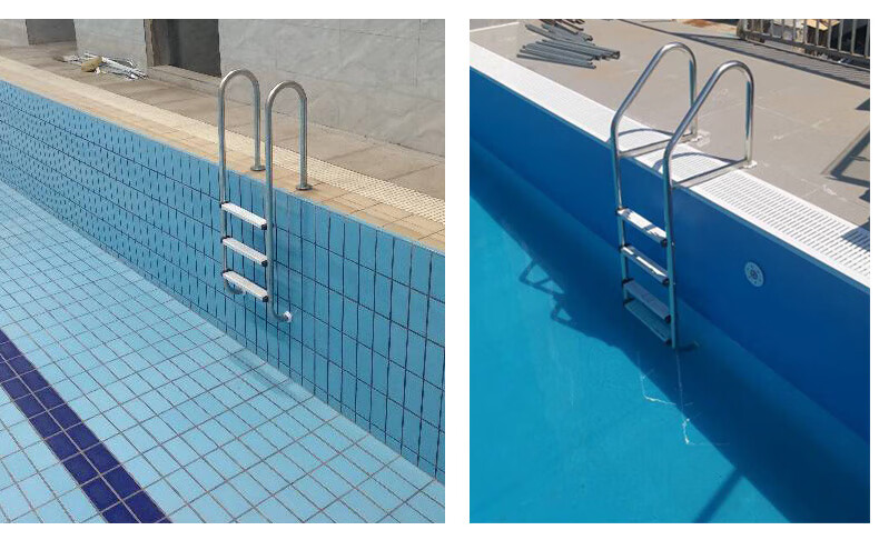 美观结实加厚踏板游泳池爬梯下水扶手304不锈钢泳池扶梯水下梯子 sl