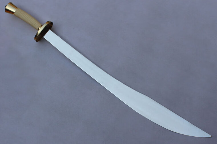 武术花刀表演刀刀单刀练功刀软刀表演刀未开刃器材 大号刀 彩 包革