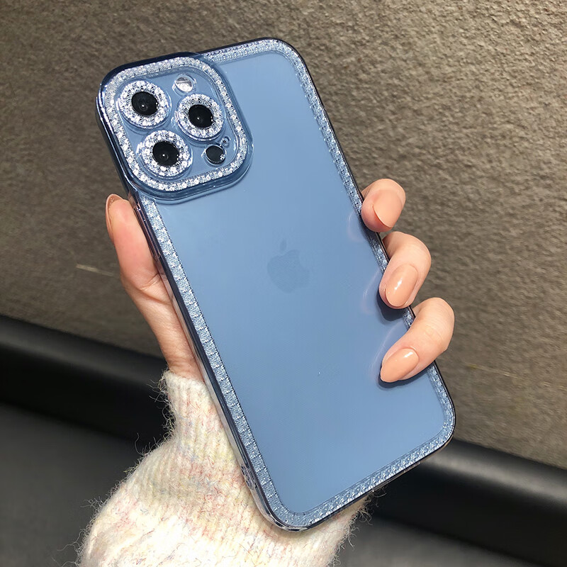 劲步远峰蓝网红钻纹苹果13新款手机壳透明iphone12硅胶套12promax全包