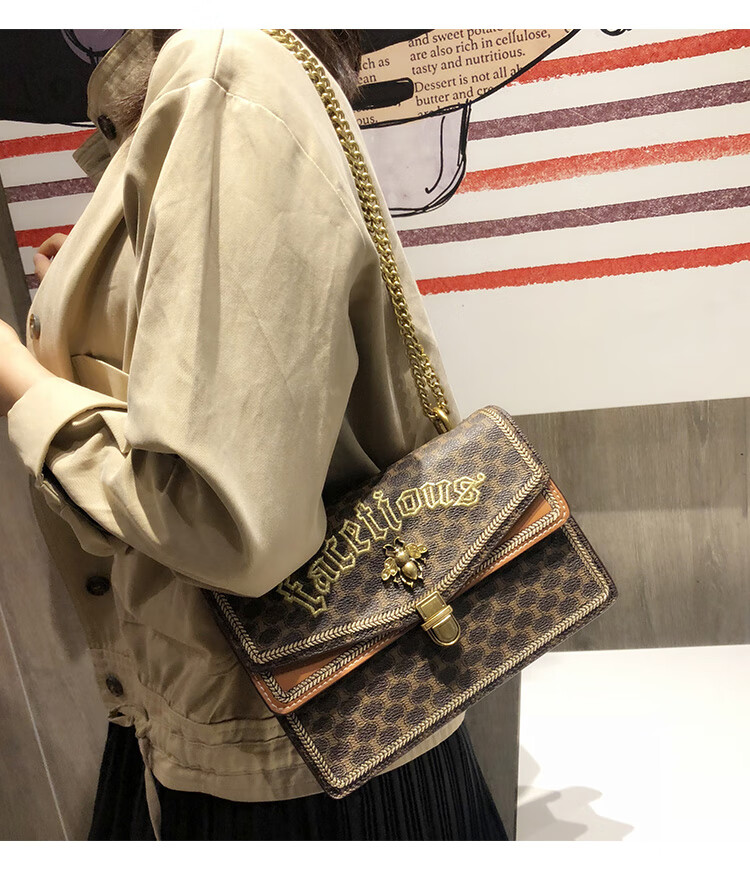 酷奇kuqi双g小蜜蜂小蜜蜂包包2022新款潮2022女包斜挎包女时尚链条包