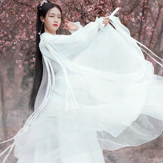 abc新白娘子鞠婧祎同款芸溪汉服女成人白色超美仙女古装襦裙薄纱仙气