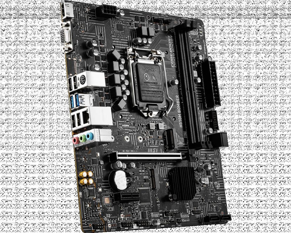 msi微星h510m爆破弹h410m台式电脑主板搭i310105fi5cpu套包黑色