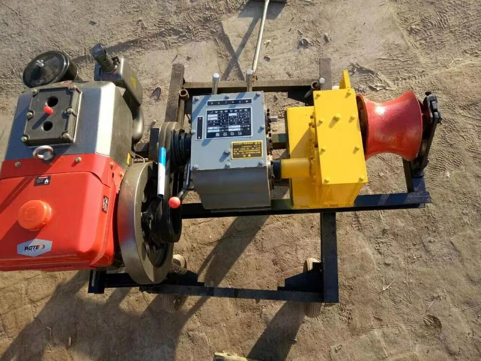 新款机动绞磨机卷扬机柴油汽油磨轴钢丝绳电动传动皮带3吨5吨8吨3吨