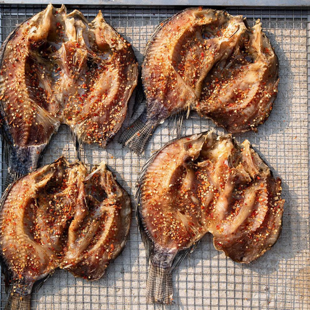 干咸鱼广东特产整条鲫鱼罗非鱼辣淡咸干自养风干自晒 1500g(中) 原味