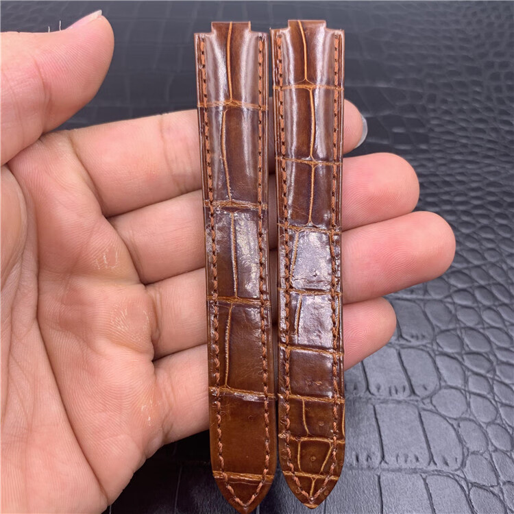 代用于鳄道代用卡地亚蓝气球鳄鱼皮皮带手表带伦敦坦克男女表带定制