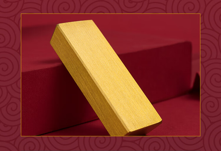 黄铜仿真金条纯铜gold条假金砖样品超大道具镇尺镇纸纸镇摆件205310金