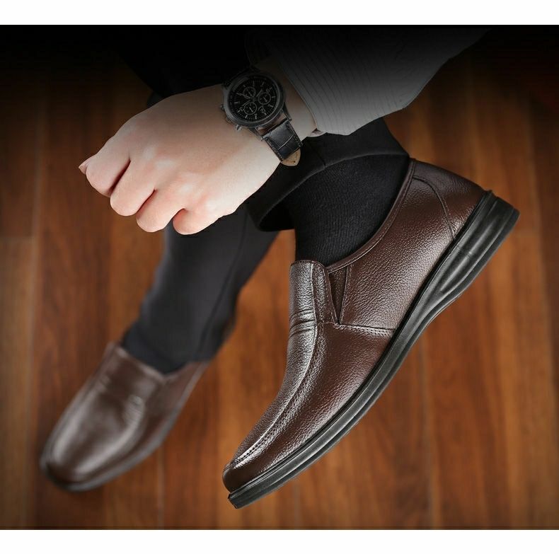 小码皮鞋男35码36真皮正装皮鞋春秋款小个子男士单鞋中老年爸爸鞋送