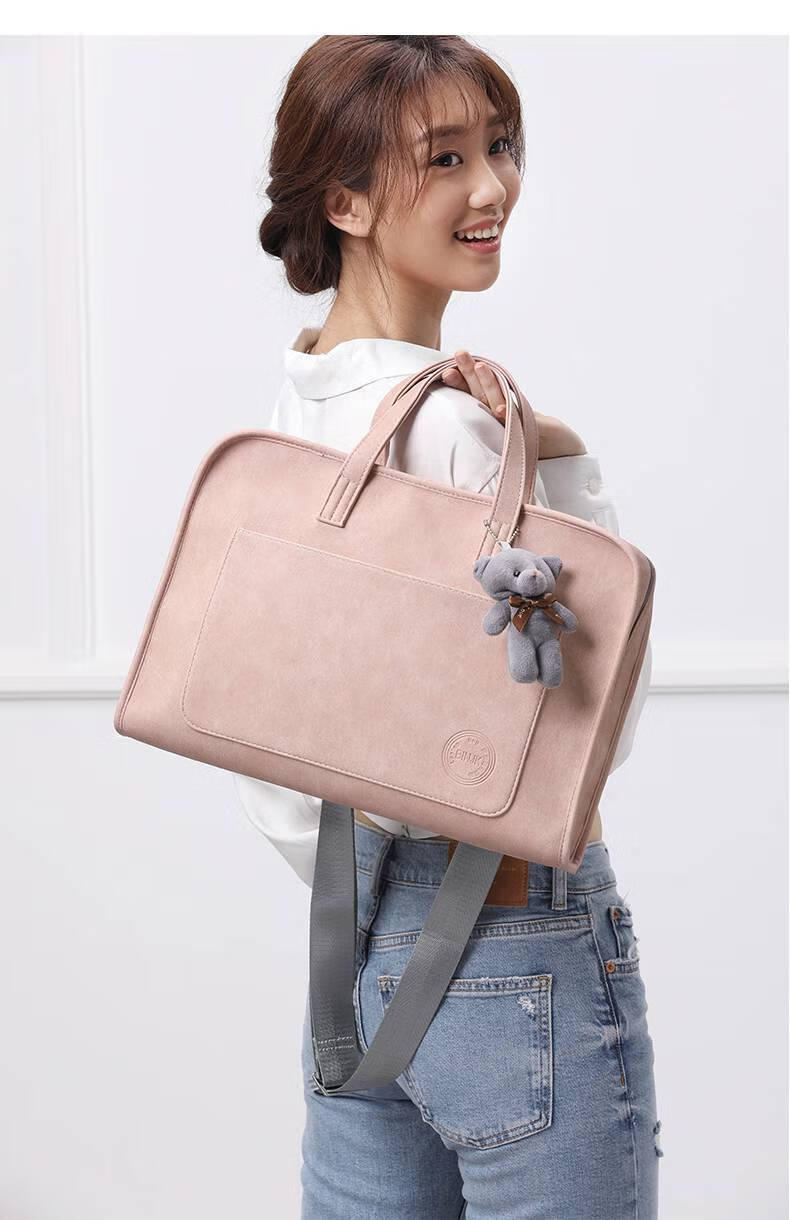 适用单肩手提电脑包适用联想华为matebook苹戴尔华硕14女156苹果mac