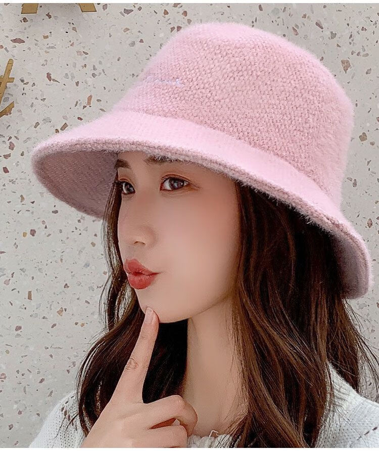 女士冬帽时尚款渔夫帽子女秋冬季加厚韩版学生百搭可爱ins圆脸大脸