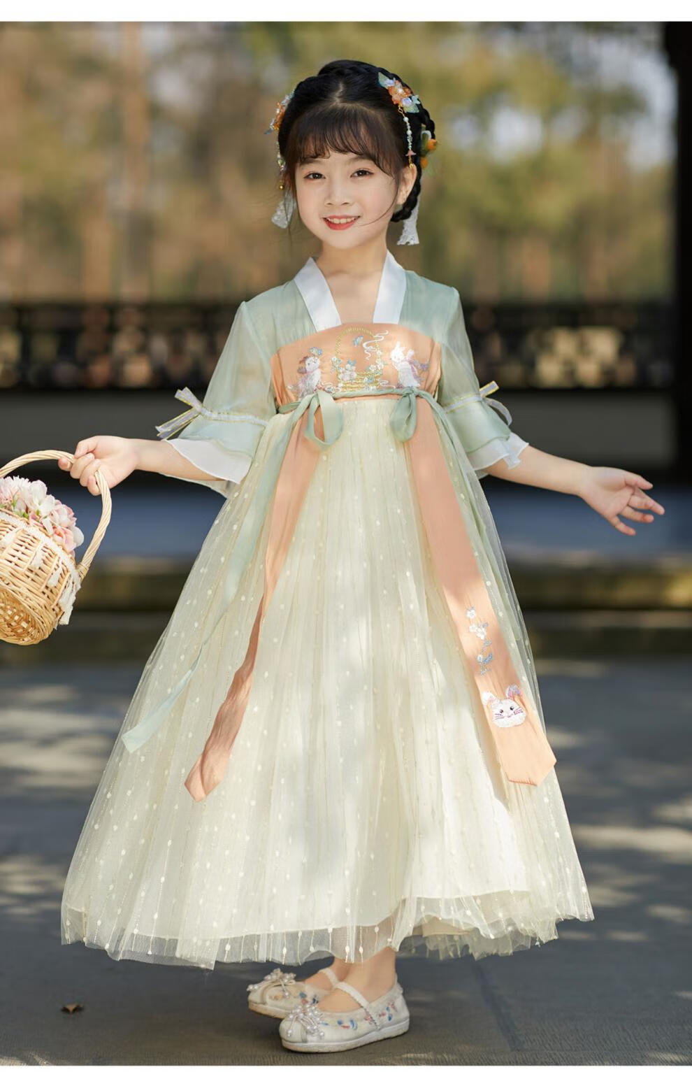 古风儿童装中国风夏季连衣裙小女孩古装唐装裙子夏装高档不易破损可