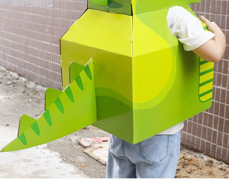 鲨鱼纸盒抖音同款儿童玩具diy纸箱手工diy制作模型纸板壳盒三角恐龙