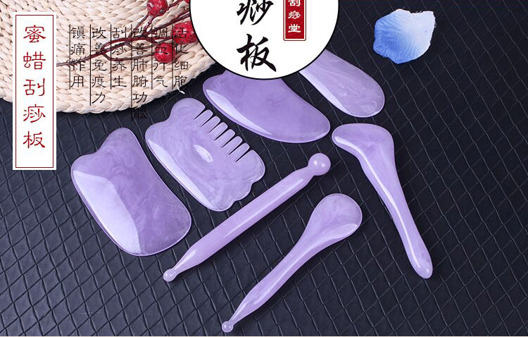 树脂牛角刮痧板全身通用拨筋棒头部按摩器穴位拨筋棒疏通经络工具黄色