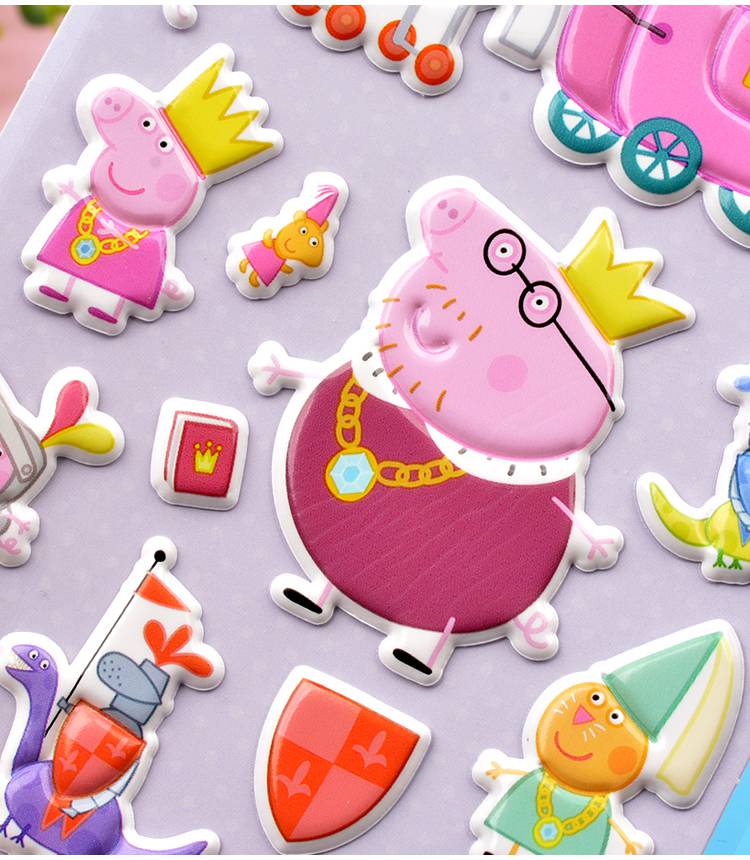 小猪佩奇贴画贴纸 儿童玩具小猪佩奇乔治立体卡通3d泡泡贴画幼儿园男