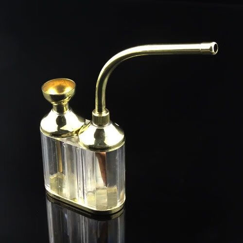 纯黄铜能黄铜双重过滤水烟壶纯黄铜磁化水烟袋水烟斗两用型黄铜608