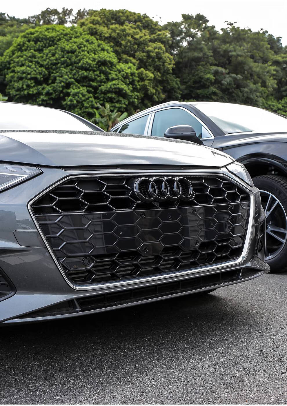 适用于2021款奥迪黑色车标改装a4la3a5a6la7q2lq3q5lq7q8中网标装饰