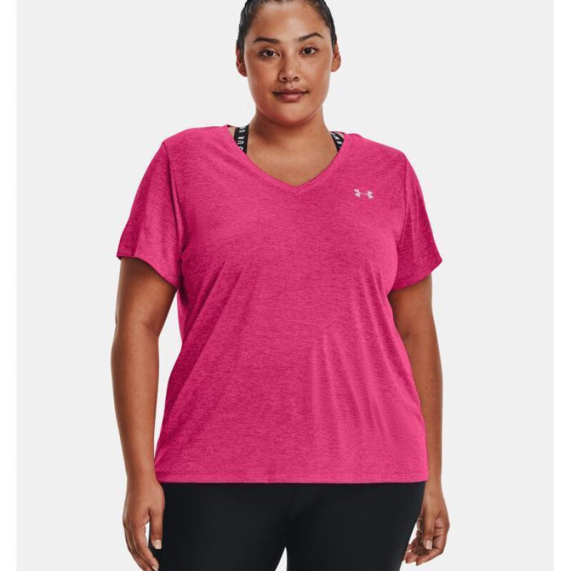 t恤扭纹v领短袖速干柔软自然吸汗防臭深1353758 tangerine/vermillion