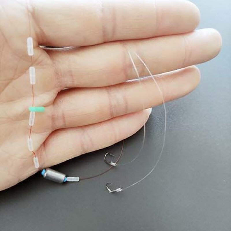 【厂家直销】浮漂线组套装鱼线鱼钩鱼漂手工绑好台钓套装渔具配件醒目