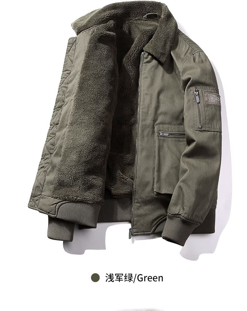 飞行夹克 美国空军 美国老鹰ae冬季棉衣男士加厚羊羔绒外套翻领空军