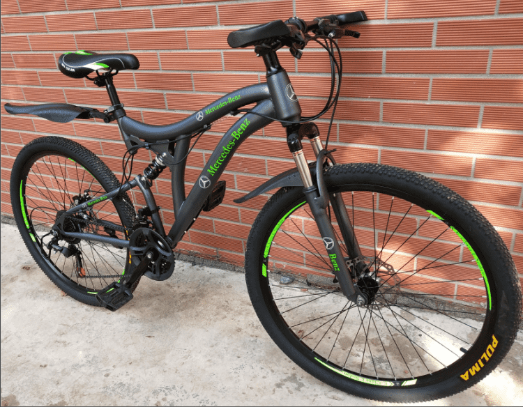 越野自行车前后双减震奔驰牌山地车自行车男女款单车前后双减震成人