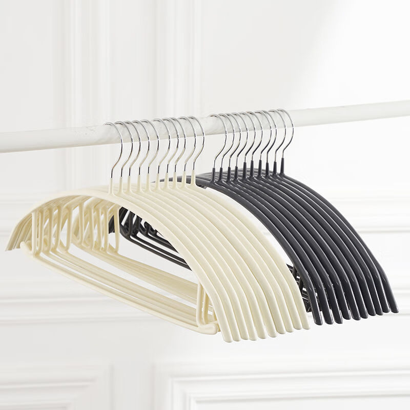 环保衣服架衣撑成人衣架塑料衣挂衣服挂学生803半圆浸胶衣架灰10个装