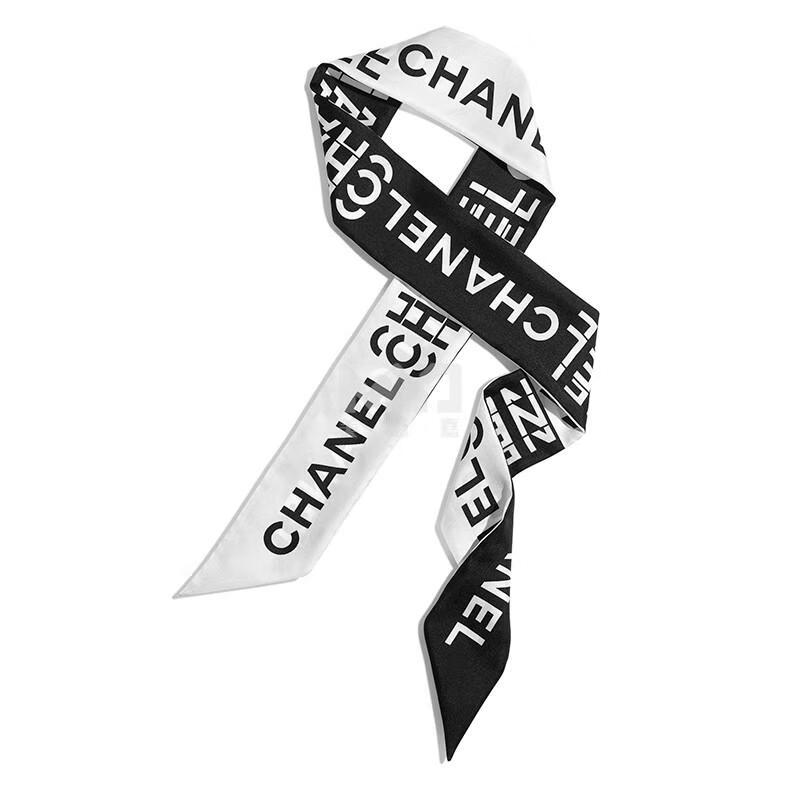chanel香奈儿女士细发带丝巾包饰带真丝斜纹布品牌字母印花1206厘米