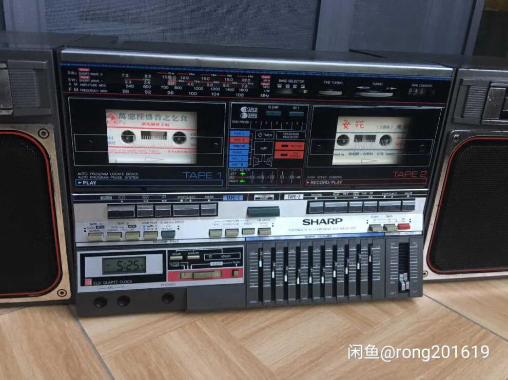 80年代录音机磁带卡带机播放机收录机怀旧 银色夏普gf-575 夏普gf-575