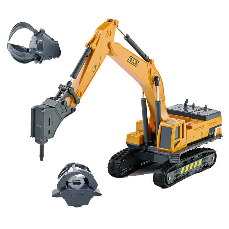 迪士尼disney德立信破碎机玩具车钻地机抓木机碎石车修路车男孩儿童