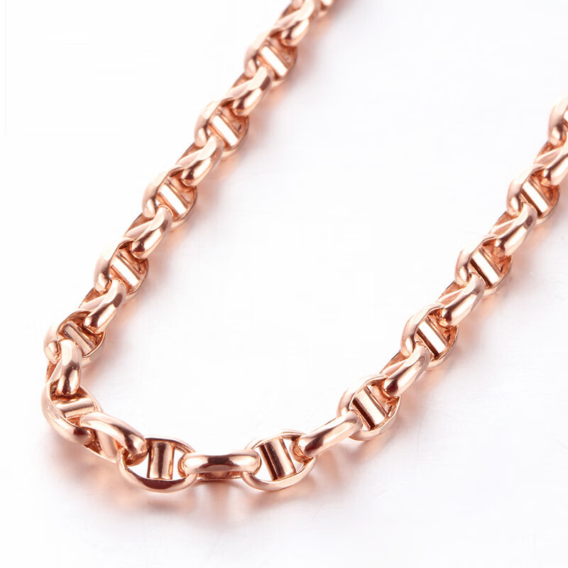 欧凯伦纯14俄罗斯紫金项链女彩金玫瑰金男女日字链链粗45mm45cm