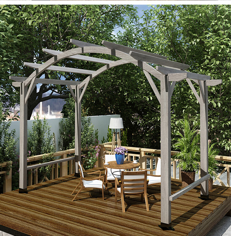 户外庭院防腐木葡萄架遮阳棚别墅花园简易休闲小凉亭实木木屋亭子葡萄